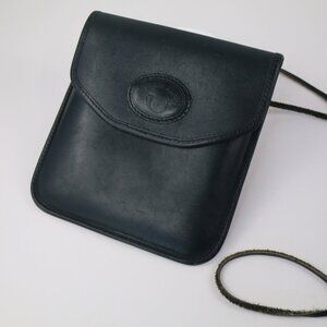 Vintage Michael Green Dark Navy Blue Leather Pouch Mini Purse Crossbody Satchel